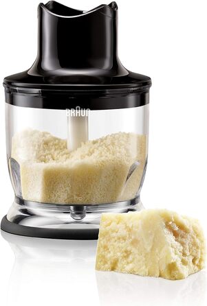 Насадка для побутового подрібнювача Braun MQ 20 - Аксесуари для ручного блендера, сумісні з ручним блендером Braun Household MultiQuick з системою EasyClick, 350 мл, чорний