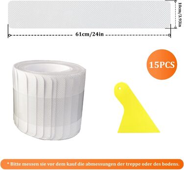 Прозорі сходинки, 15 шт. , 60 x 10 см, самоклеючі, водонепроникні, протиковзкі сходинки для дерев&39яних сходів, гвинтових сходів та підлоги