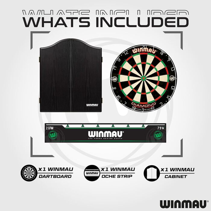 Серія мішень для дартсу WINMAU Diamond Plus мішень для дартсу Diamond Plus, набори для обрамлення та шаф з дартсами та аксесуарами 5003