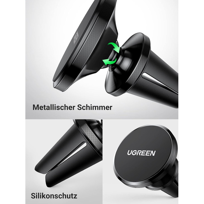 Тримач для мобільних телефонів Автомобільний магнітний вентиляційний магнітний тримач для мобільних телефонів 360 з 2 металевими п