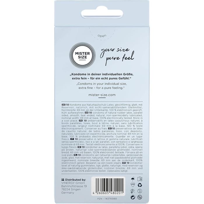 Презервативи MISTER SIZE 69 XXL, ультратонкі, зволожені, 10 шт