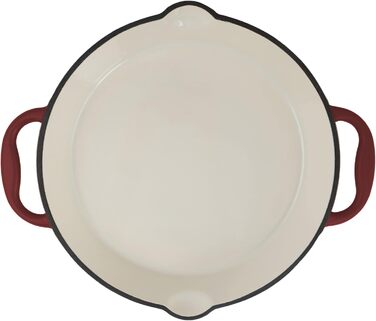 Чавунна емальована сковорода Mahlzeit Ø 29 см Темна вишня Чавунна сковорода з двома ручками і двома носиками Чавунна сковорода, ск