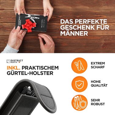 Складаний багатофункціональний інструмент District North Multitool Black Series з 16 інструментами Універсальний мультитул зі скла