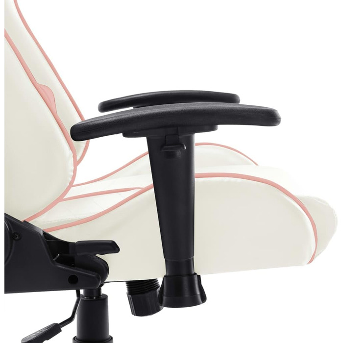 Геймерське крісло, офісне крісло, білий та рожевий, штучна шкіра