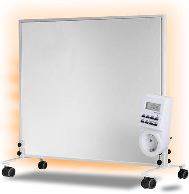 Інфрачервоний обігрівач, окремостоячий, 300 Вт - Енергозберігаючий електричний обігрівач на ніжках та колесах, мобільний з таймером - Geberioz ( V1)