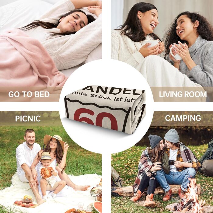 Подарунок на 60-річчя для жінок та чоловіків, кумедний подарунок на день народження у вигляді ковдри, подарунки на 60-річчя для жінок та чоловіків, подарунки на 60-річчя для жінок, дівчат, мам та тат, подарунки для дбайливого поводження