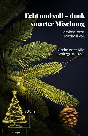 Штучна ялинка преміум-класу 180 см з 800 гілками Menz