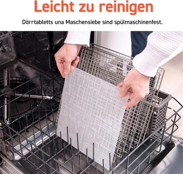 Дегідратор COSORI з нержавіючої сталі, дегідратор їжі з 50 рецептами, в т.ч. 6 лотків для дегідраторів з нержавіючої сталі, 3 решітки для дегідратора, 3 килимки для дегідратора, велика площа 0,6 м, таймер на 48 годин, світлодіодний дисплей (35-75C) і 650 