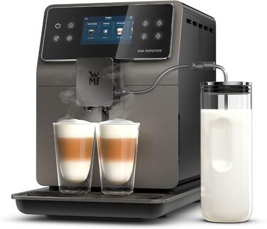 Повністю автоматична кавоварка WMF Perfection 780L з молочною системою, 18 напоїв, подвійний термоблок, кавомолка з нержавіючої сталі, профіль користувача, контейнер для молока 1 л