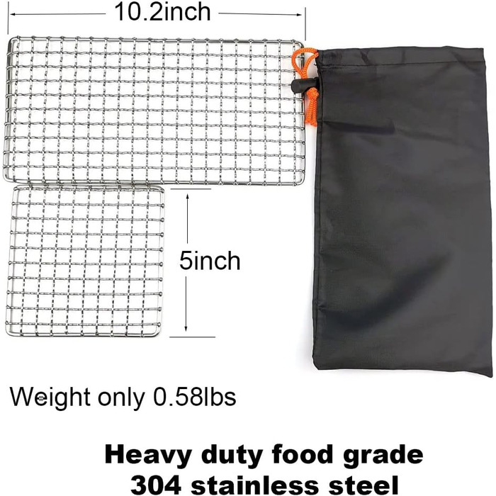 Грилі Bushcraft, грилі для походів, приготування їжі на багатті, решітка для гриля, високоміцне сітчасте спорядження для кемпінгу, пішого туризму, походів, 2 шт.