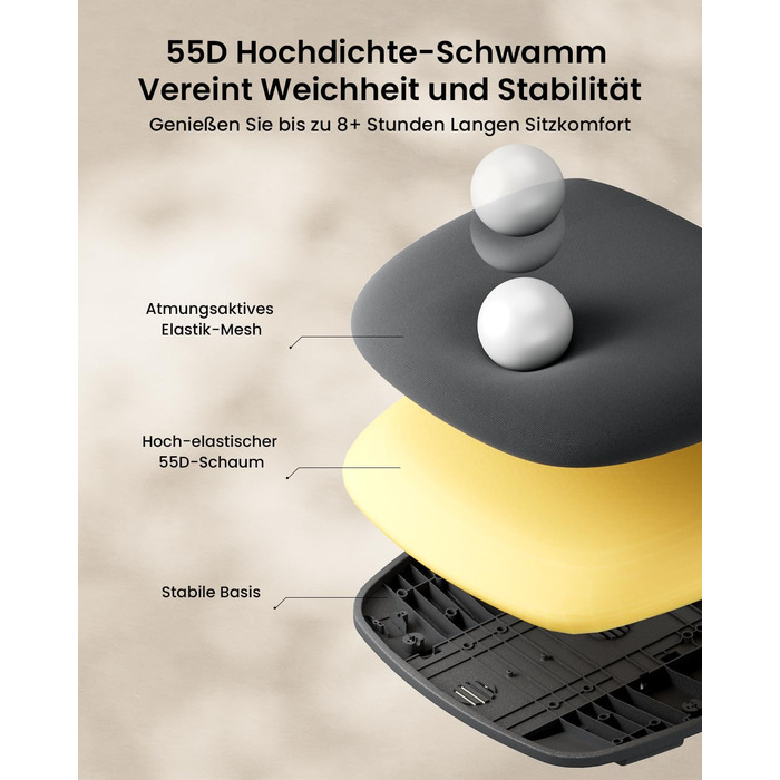 Ергономічне офісне крісло ProtoArc EC200, робоче крісло з регульованою поперековою опорою по висоті та глибині, глибина сидіння, регулювання висоти, 3D-підголівник, комп&39ютерне крісло для домашнього офісу, чорне