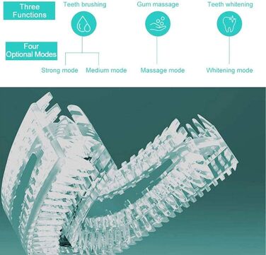 Електрична ультразвукова зубна щітка 360 Автоматична зубна щітка Повністю автоматична ультразвукова U-подібна інтелектуальна чистяча зубна щітка Дитяча зубна щітка Звукова зубна щітка бездротова (біла)