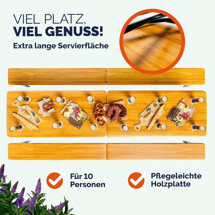 Комплект пивних наметів Casaria 220 см, складаний, міцний, 3 предмети, 2 пивні лавки, 1 широкий стіл, дерев&39яний комплект пивних столів, комплект фестивальних наметів, пивний сад, пивний набір