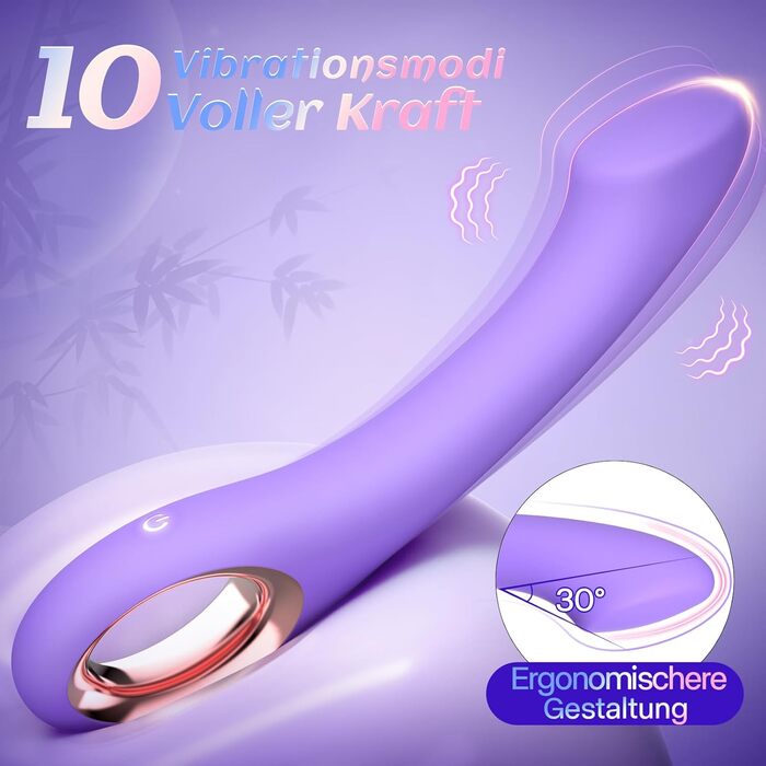 Вібратор-фалоімітатор Gobeken для жінок, з 10 режимами вібрації та кутом нахилу 30°
