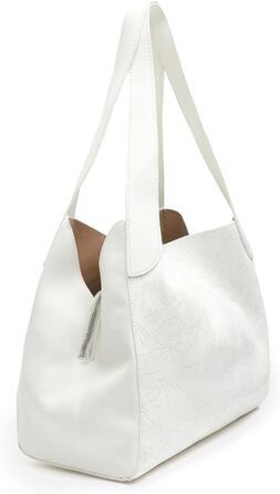 Велика сумка через плече з квітковим візерунком - Велика жіноча сумка через плече - Повсякденна, офіційна, неформальна Monoflor Wh