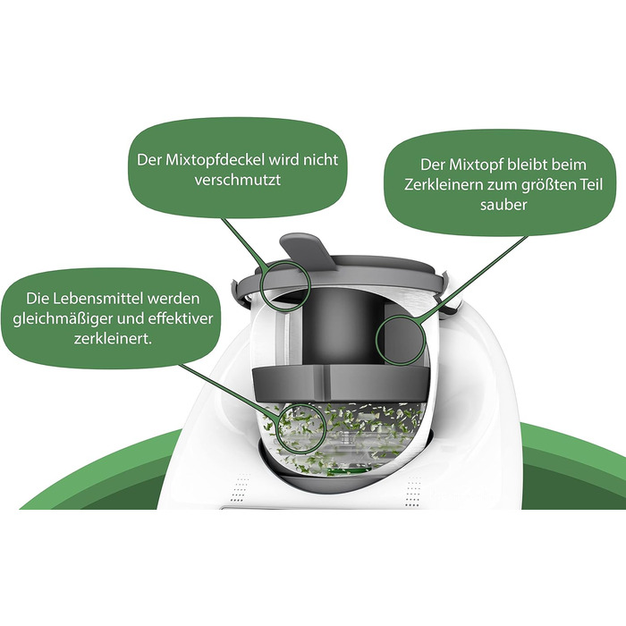 Змішувальна камера Mixle, редукція змішувальної чаші, сумісна з Thermomix TM6, TM5, більш ефективне подрібнення їжі