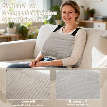 Подушка для мастектомії, подушка для порту молочної залози, подушка для грудей для автомобіля, подушка для відновлення після хіміотерапії, мастектомії, зменшення грудей, збільшення грудей та лімфедеми (сіра)