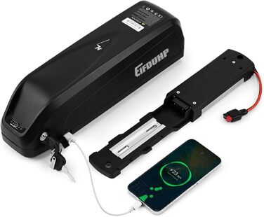 Акумулятор для електровелосипеда 36V / 48V (10Ah – 22.5Ah) із зарядним пристроєм, замком та індикатором заряду