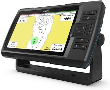 Дисплей ехолота Garmin Striker Vivid розміром 9 дюймів, вбудований ехолот Chirp, ClearV та SideV, включаючи датчик так, GT52HW-TM