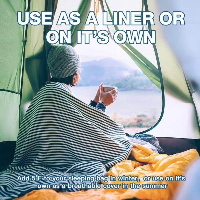 Підкладка для спального мішка, надлегкий шовковий спальний мішок для подорожей, підкладка для спального мішка 2-в-1, зручний та м&39який спальний мішок, невеликий розмір у пакуванні, виготовлена з мікрофібри, ідеально підходить для походів, готелів, срібл