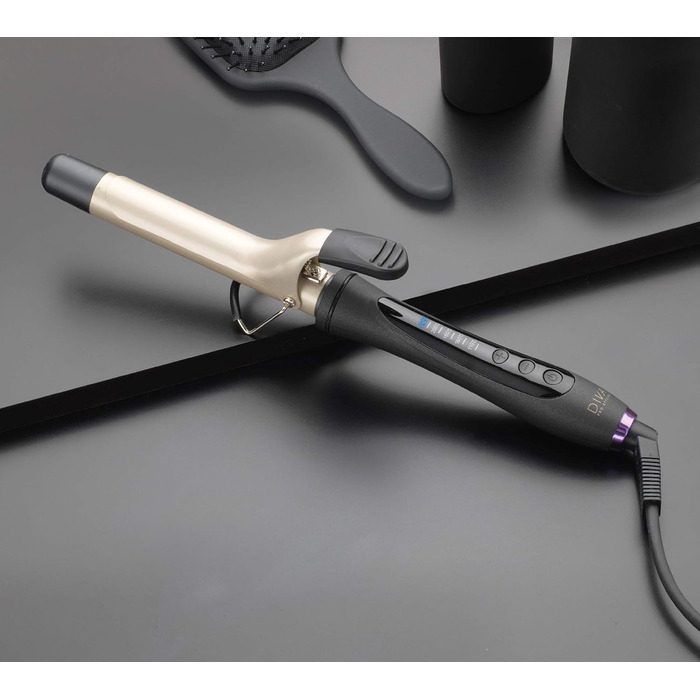 Цифрові щипці Diva Pro Styling Digital Tongue 25 мм - плойка/щипці для завивки - функція автоматичного вимкнення, чорна