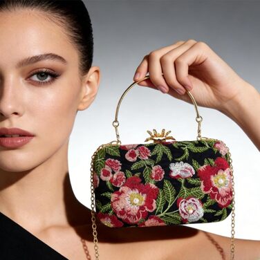 Жіноча сумочка-клатч з квітковою вишивкою та перлами, елегантна сумочка на ланцюжку через плече, вінтажний гаманець для урочистих подій, вечірок, весіль та випускних, зелений колір