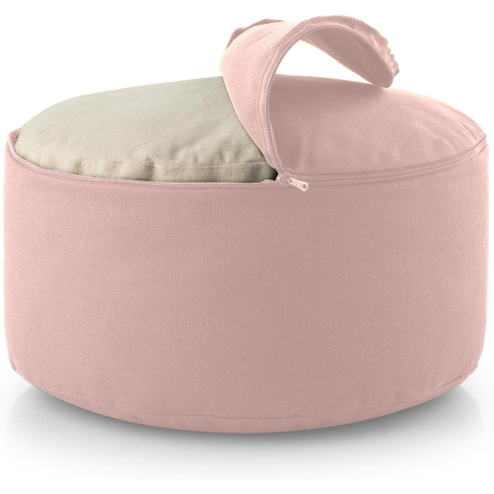 Подушка для медитації basaho WHEEL Zafu Подушка для йоги Органічна бавовна Гречана лушпиння Знімний чохол, який можна прати, світло-рожевий