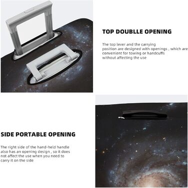 Чохол для багажу Космічна спіраль захисний еластичний чохол-обкладинка для валізи з принтом, чорний, розмір 90