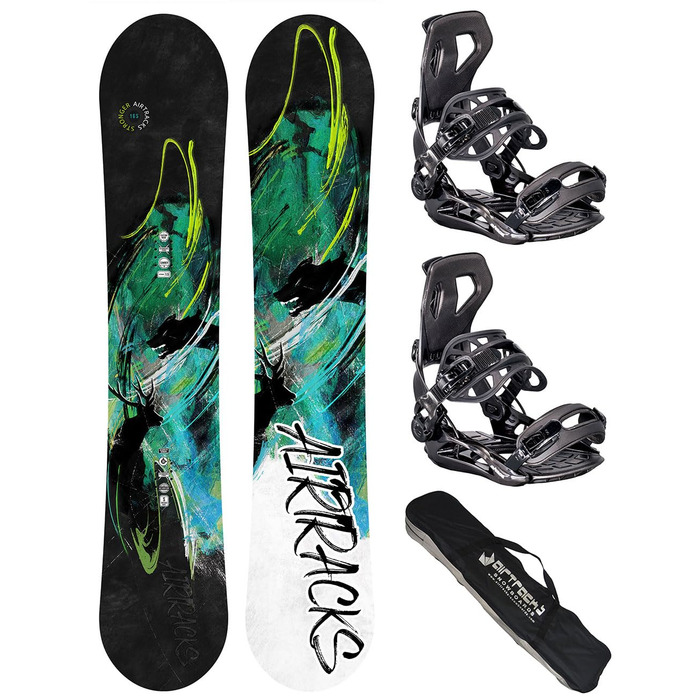 Комплект для сноуборду Airtracks - Stronger Snowboard Wide Flat Zero Rocker Bindung Master Fastec Сумка для сноуборду 156 159 163 165 см Сноуборд 156 см Bindung Master M