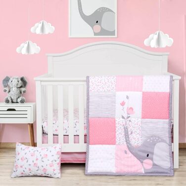 Комплект постільної білизни в дитяче ліжечко JISEN з 4-х предметів для дівчаток і хлопчиків, м'який дитячий комплект постільної бі