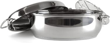 Каструлі Roaster Collection, всі типи варильних поверхонь індукційні, високоякісна нержавіюча сталь 18/10, кришка з терморегулятор