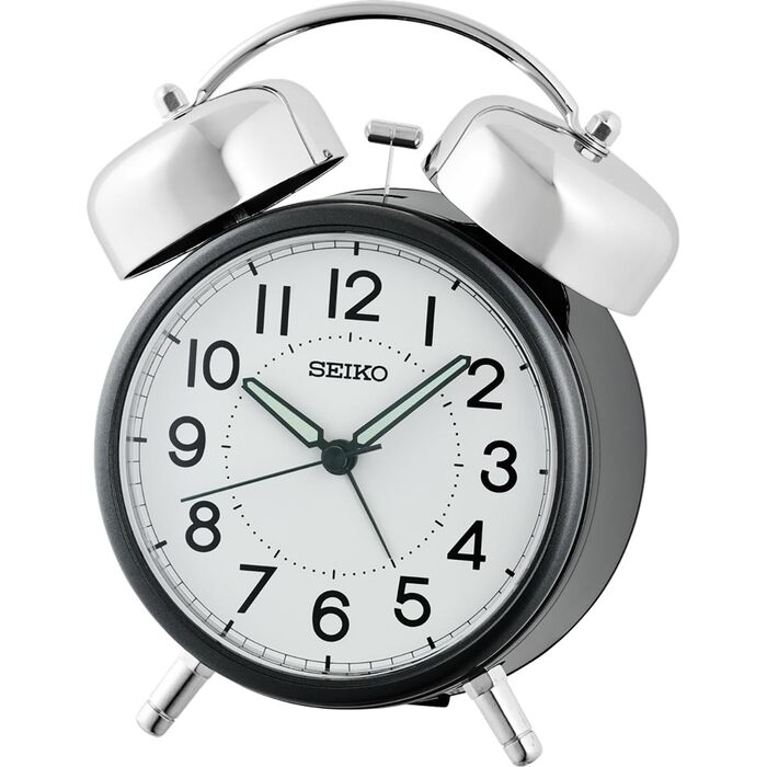 Будильник Seiko, чорний металік
