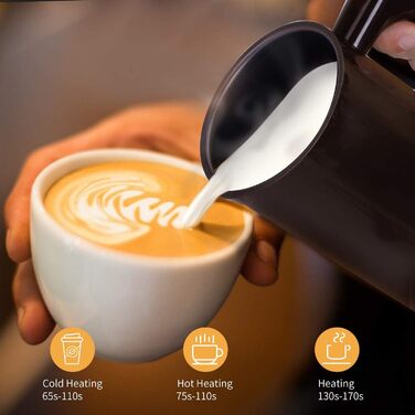 Піноутворювач для молока електричний 500 Вт 240 мл, для гарячого та холодного молока з 3 режимами Піноутворювач для молока для кап
