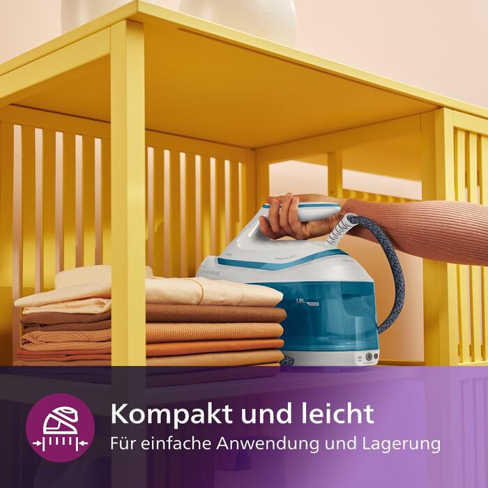 Парогенератор Philips серії PerfectCare 6000 - 2400 Вт, подача пари 500 г, тиск 6,5 бар, технологія OptimalTEMP, резервуар 1,8 л,