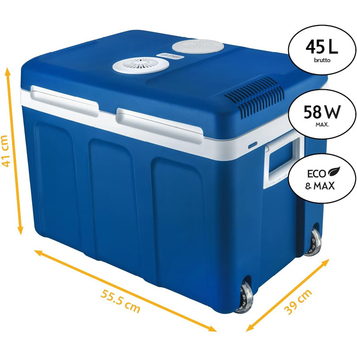 Електрична холодильна камера 45 літрів підключення 12 вольт та 230 вольт мобільний міні-холодильник на колесах для автомобіля, кем