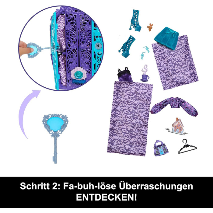 Набір Monster High Secrets Skulltimate, що включає ляльку та аксесуари, Garden Mysteries Twyla із зачарованою шафою та понад 19 сюрпризів для чаювання, таких як одяг для ляльок, HYT74