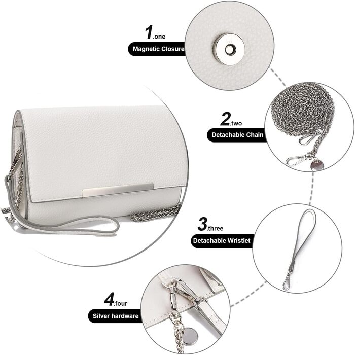 Клатчі AFKOMST для жінок, маленькі сумки через плече та літні солом&39яні пляжні сумки з ланцюжком через плече, білий ПУ