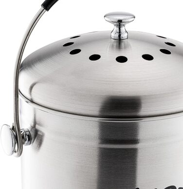 Компостний контейнер для кухні з нержавіючої сталі без запаху - контейнер для органічних відходів - з безкоштовними фільтрами з ак