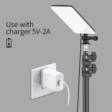 Світлодіодний ліхтар для кемпінгу зі штативом, 84 світлодіодні намистини, 1680 люменів, робочий ліхтар для кемпінгу та барбекю (ЧОРНИЙ) Чорний