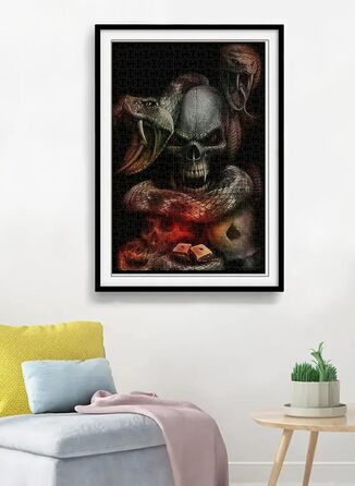 Дерев&39яний пазл із черепа та змії на 6000 елементів. Подарунковий сімейний класичний пазл