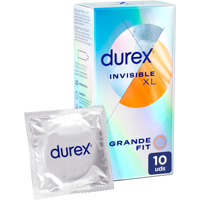Презервативи Durex Invisible XL, ультратонкі, 57 мм, 10 шт