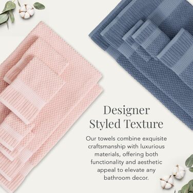 Набір рушників з 100 бавовни, 6 предметів, надзвичайно м'які та поглинаючі, швидкосохнучі, 2 банних рушники, 2 рушники для рук та