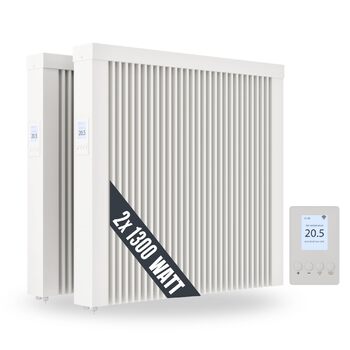 Електричний обігрівач Aero smart потужністю 1300 Вт з вогнетривким сердечником для настінного монтажу/електричний радіатор (електрична духовка), 2 шт.