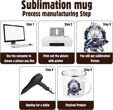 Набір з 12 емальованих кавових чашок Mimorou з сублімацією, білий, порожній, 340 мл, для кемпінгу, на природі, для чаювання, для подорожей, металевий, вузький кухоль зі срібним обідком, для вечірок, подарунків