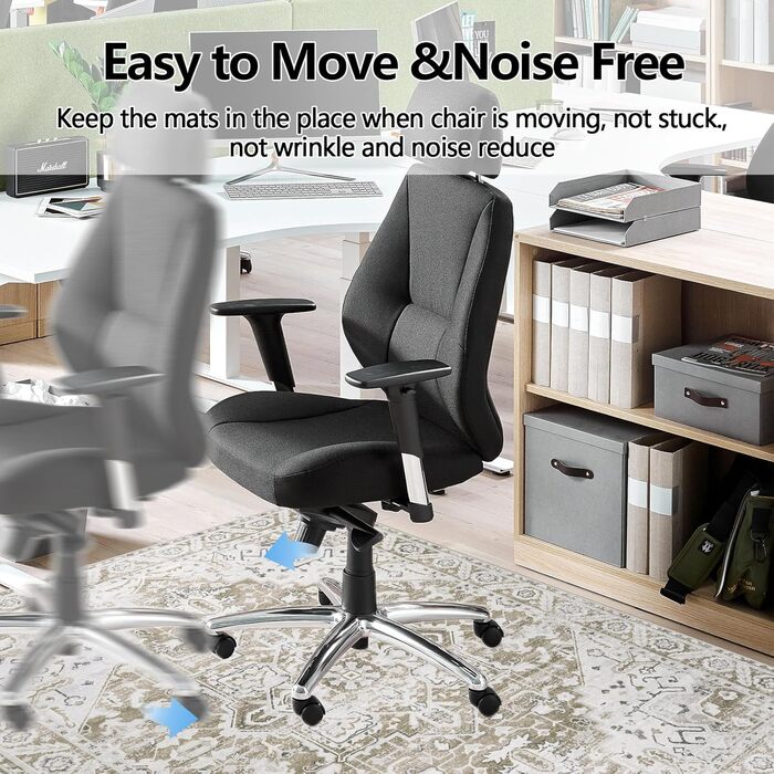 Захисний килимок для офісних стільців Famibay, 120x150 см, бежевий/коричневий, стиль бохо, нековзний килимок для паркету та твердих підлог, плитка, висока щільність, миється, стійкий до подряпин, коричневий, 120 x 150 см