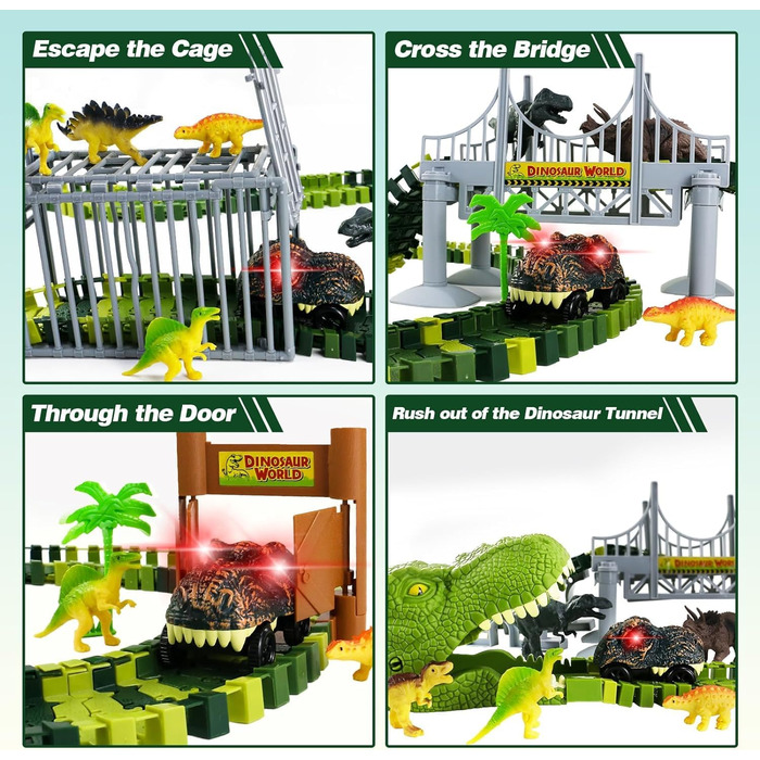 Динозавр Іграшкова машина гоночна траса від 3 4 5 6 років Дитяча іграшка з гоночною трасою Дитяча гра динозавр Динозавр Іграшкова