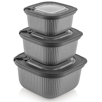 Набір контейнерів 0,6/1,1/1,8 Line Box Gray Idea Home