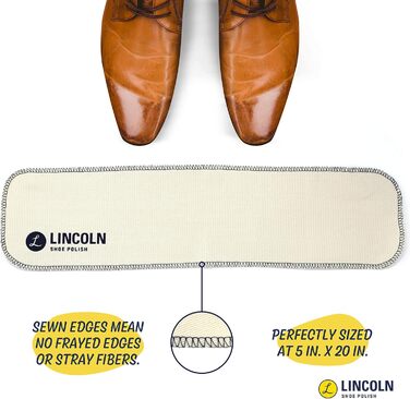 Полірувальна тканина для взуття Lincoln Shoe Professional Shine & Polish Бавовняна фланелева полірувальна тканина преміум-класу 'Snap Cloth для класичного глянцевого блиску (3 x 12,7 x 50,8 см)