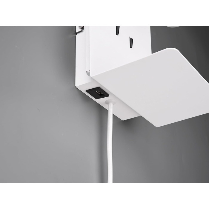 Стільний настінний LED-світильник Trio Leuchten Element 222570231, матовий білий метал, 1 x 3 Вт, з USB-портом для зарядки