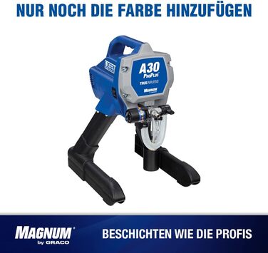 Безповітряний фарборозпилювач Graco Magnum by Graco 17C244 A30 ProPlus, приватне використання (витрата 1,0 л/хв, макс. тиск розпилення 207 бар), синій